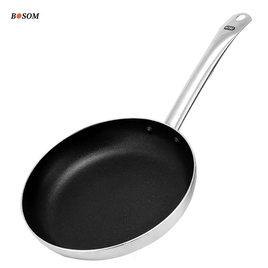 Stainless Steel Wok Pan with Handle and Glass Lid Non Stick