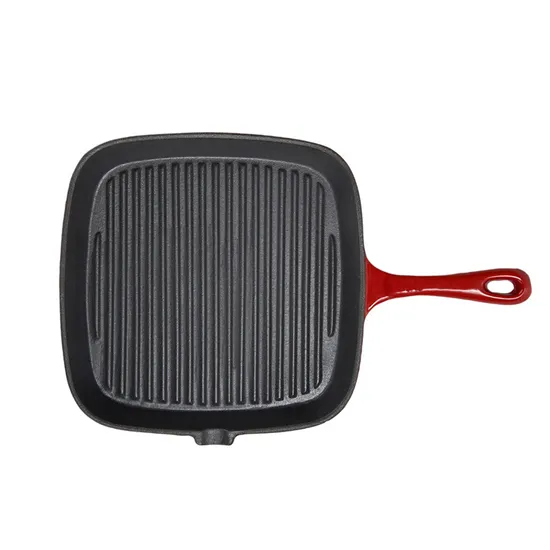 Эмалированный чугунный гриль и квадратная сковорода для гриля